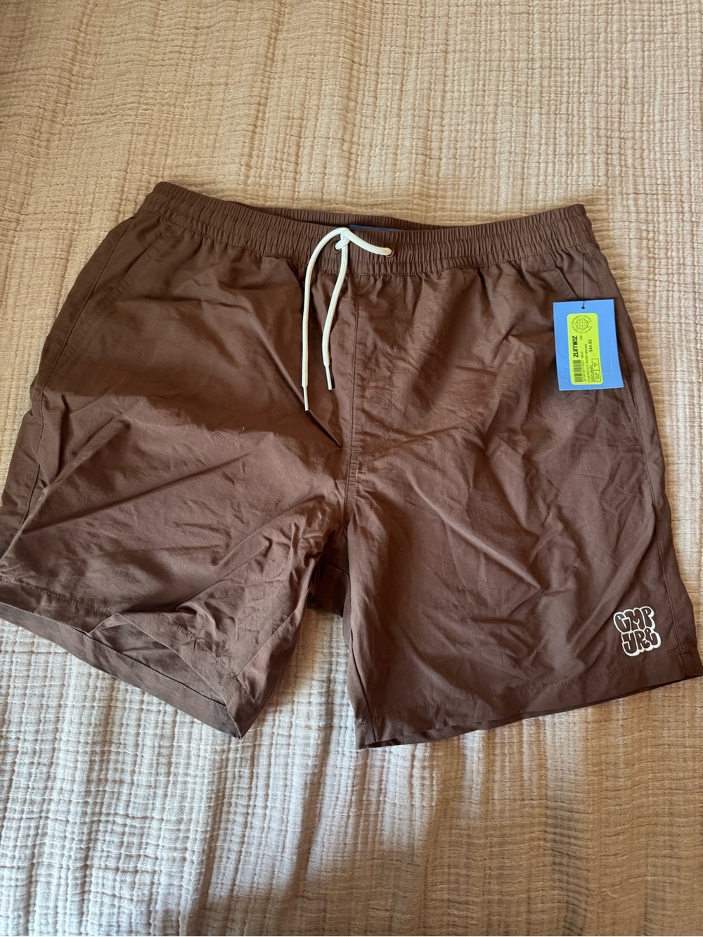 Empyre Brown Swim Trunks with White Drawstring